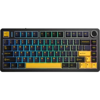 Клавіатура Aula F75 Gasket Greywood V3 switch Hot-Swap PBT Wireless/Bluetooth/USB Black (6948391208626)