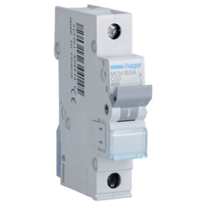 Автоматичний вимикач Hager 1-п. C 50A (6kA) 1M (A) (MCN150)