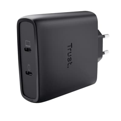 Зарядний пристрій Trust 2xUSB-C 100W GaN PD/PPS black (25527_TRUST)
