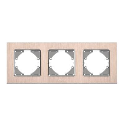 Рамка Videx BINERA мідний алюміній 3 поста (VF-BNFRA3H-CP)
