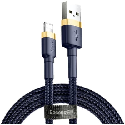 Дата кабель USB 2.0 AM to Lightning 1.0m 2.4A Cafule Blue-Gold Baseus (CALKLF-BV3)