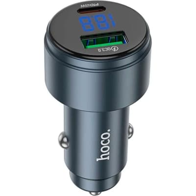 Зарядний пристрій HOCO HOCO Z57B Glorious 63W dual-port display USB-C PD45W + USB QC3.0 Metal Gray (6942007633161)