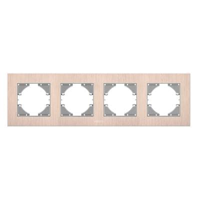 Рамка Videx BINERA мідний алюміній 4 поста (VF-BNFRA4H-CP)