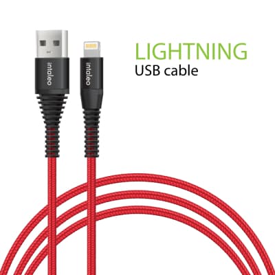 Дата кабель USB 2.0 AM to Lightning 1.2m Red Intaleo (1283126559471)
