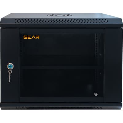 Шафа настінна GEAR 9U 19" 600x450x500 мм, + полка 19", black (GWMSN-9U-600-450)