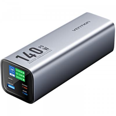 Батарея універсальна VENTION 27000mAh 140W 5A PD, QC/3.0, 2xUSB-C, USB-A, LED Display, Gray (FHVH0)