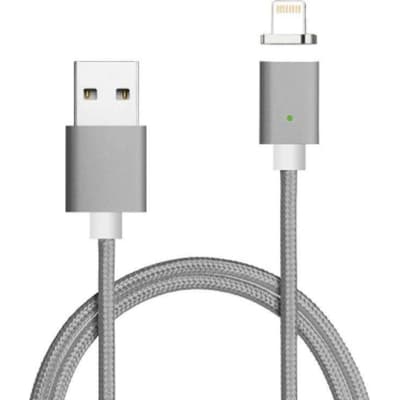 Дата кабель USB 2.0 to Lightning 1.0m 2A magnetic nylon gray Ninja (YT-MCFB-L/Gr/15592)