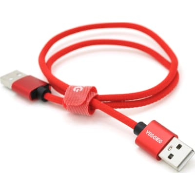 Дата кабель USB 2.0 AM/AM 0.5m red VEGGIEG (YT-AM/AM-UA-0.5)