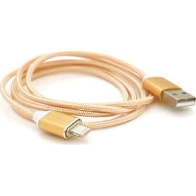 Дата кабель USB 2.0 to Micro 5P 1.0m 2A magnetic nylon gold Ninja (YT-MCFB-M/G/09165)