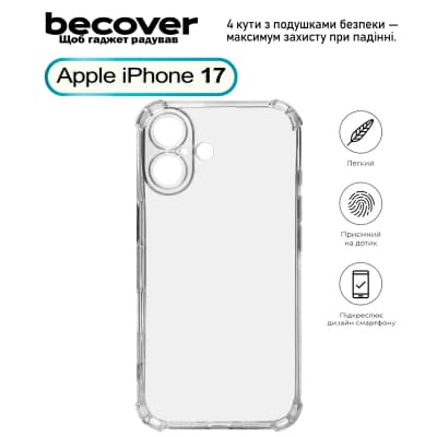 Чохол до мобільного телефона BeCover Anti-Shock Apple iPhone 17 Clear (713793)