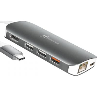 Порт-реплікатор J5create Dock-Station USB-C 9-in-1 (хаб/HDMI/PD/картридер) (JCD383-N)