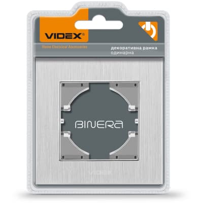 Рамка Videx BINERA сріблястий алюміній одинарні (VF-BNFRA1H-SL)