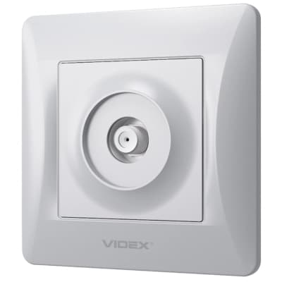 ТВ розетка Videx BINERA SAT одинарна супутникова срібні (VF-BNSK1SATE-SS)