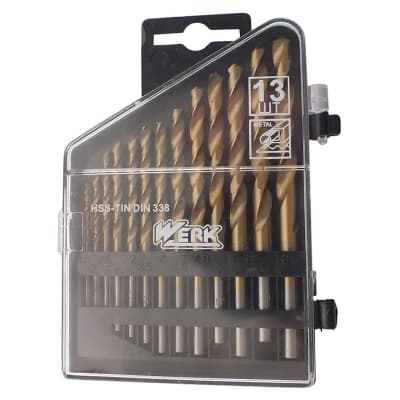 Набір свердл Werk по металу - 13 шт, Титанове покриття (1.5-6.5)х0.5+3.2+4.8мм (63683)