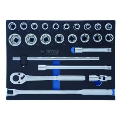 Набір інструментів KING TONY торцевих головок 1/2" 33 шт. з принаддям (9-4526MRV05)