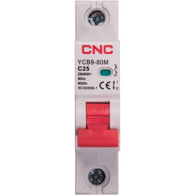 Автоматичний вимикач CNC YCB9-80M 1P C25 6ka (NV821440)