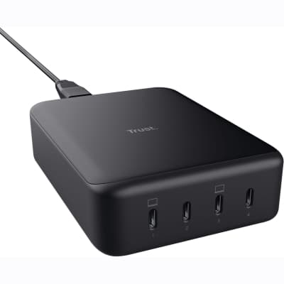 Зарядний пристрій Trust Maxo 4xUSB-C PD240W GaN Black (25413_TRUST)
