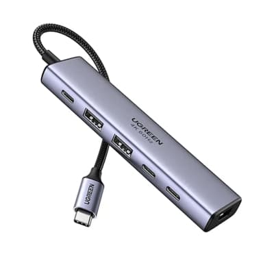 Концентратор Ugreen USB-C to HDMI + 2xUSB 3.2 + 2xUSB-C 3.2 + PD CM511 gray (35999)