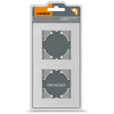Рамка Videx BINERA сріблястий алюміній 2 пости (VF-BNFRA2H-SL)