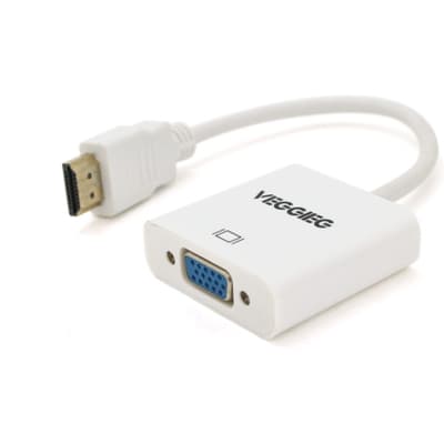 Перехідник HDMI M to VGA F 0.25m white VEGGIEG (YT-C-H-V1W)