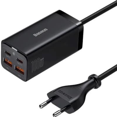 Зарядний пристрій Baseus 2xUSB-C 100W + 2xUSB GaN black (CCGP000101)