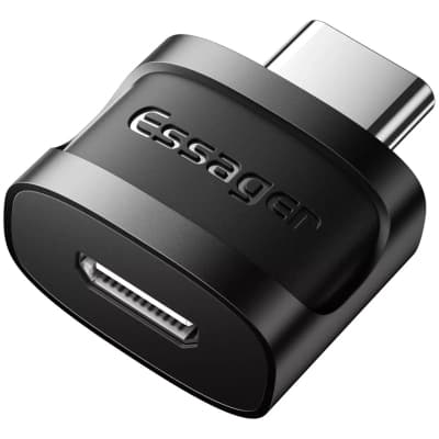 Перехідник USB-C M to Micro 5P F gray Essager (EZJMC-XL01)