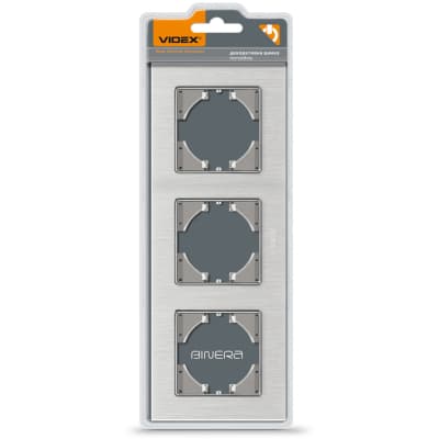 Рамка Videx BINERA сріблястий алюміній 3 поста (VF-BNFRA3H-SL)