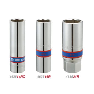Торцева головка KING TONY 1/2" свічкова 16 мм шестигранна з гумою (463516RC)