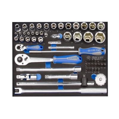 Набір інструментів KING TONY торцевих головок 1/2" з принаддям в ложементі, 60 шт. (9-7560MRV01)