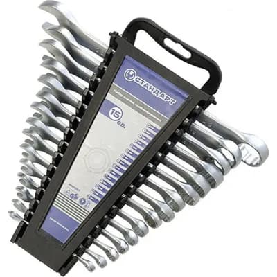 Ключ Стандарт комбінований 6-22 мм 15 шт. на холдері (NKK15ST)