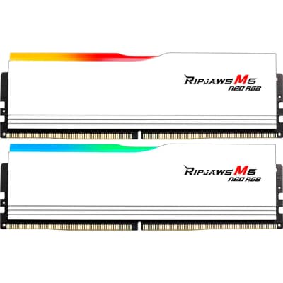 Модуль пам'яті для комп'ютера DDR5 32GB (2x16GB) 6000 MHz Ripjaws M5 Neo RGB Matte White G.Skill (F5-6000J3636F16GX2-RM5NRW)