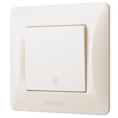 Перемикач Videx BINERA 1кл прохідний кремовий (VF-BNSW1P-CR)