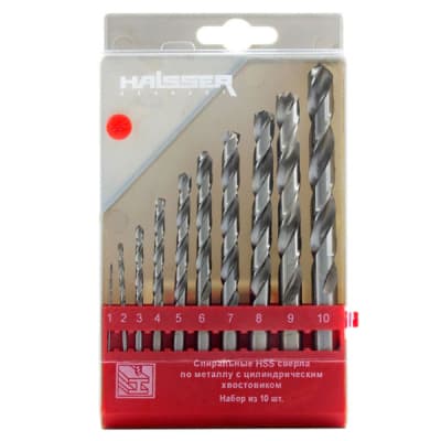 Набір свердл HAISSER по металу HSS - (1-10)мм, 10шт (23895)
