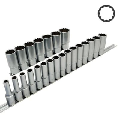 Набір торцевих головок Toptul торцевих на планці (довгі) 12-гр. 1/2" 23шт. (GAAQ1623U-12)