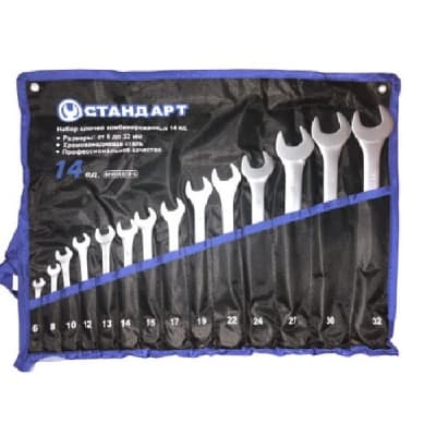 Ключ Стандарт комбінований 6-32 мм 14 шт. у чохлі (NKK14STA-S)