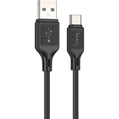 Дата кабель USB 2.0 AM to USB-C 1.0m Cool silicone X90 black HOCO (6931474788443)