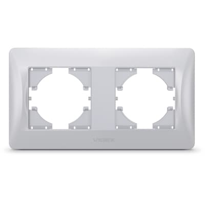Рамка Videx BINERA срібний шовк 2 пости (VF-BNFR2H-SS)