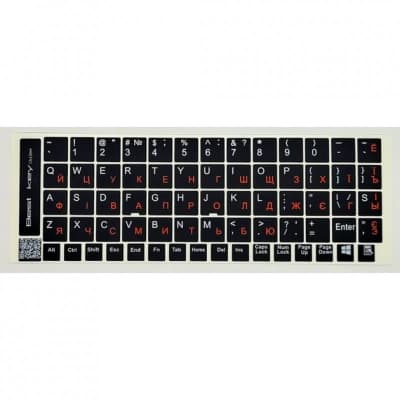 Наклейка на клавіатуру BestKey непрозора чорна, 68, помаранчевий (BK13ORA/024)