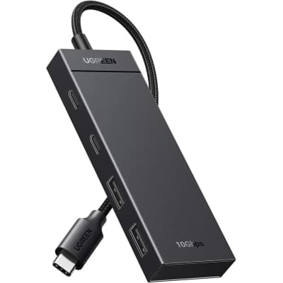 Концентратор Ugreen USB-C to 2xUSB 3.2 Gen2 + 2xUSB-C 3.2 Gen2 10Gbps CM806 black (35583)