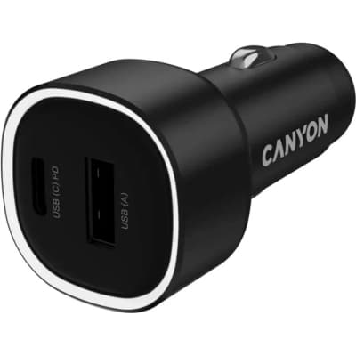 Зарядний пристрій Canyon 1xUSB + 1xUSB-C PD85W black (CNE-CCABR8AC)