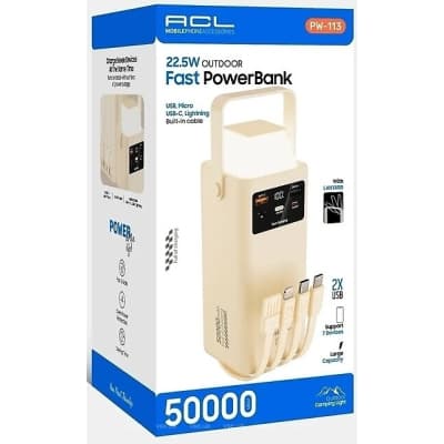 Батарея універсальна ACL 50000mAh, PD/22.5W, White (ACLPW-113W)