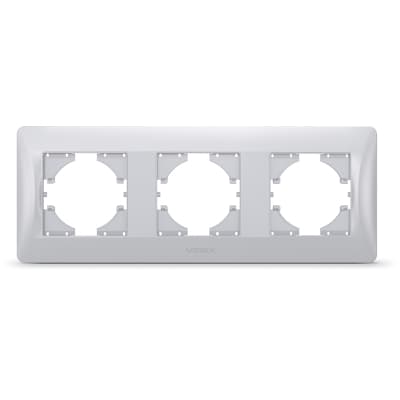 Рамка Videx BINERA срібний шовк 3 поста (VF-BNFR3H-SS)