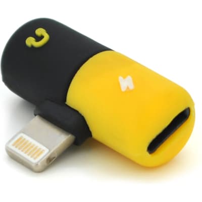 Перехідник Lightning M to 2xLightning F black-yellow Voltronic (YT-SL/2L)