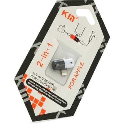 Перехідник Lightning M to 2xLightning F white-black Kin (KY-176)