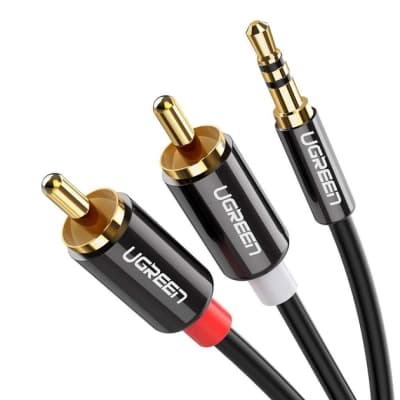 Кабель мультимедійний 3.5mm M to 2xRCA M 2.0m AV116 black Ugreen (10584)