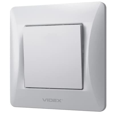 Вимикач Videx BINERA 1кл срібний шовк (VF-BNSW1-SS)