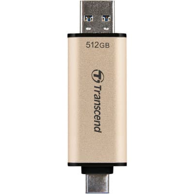 USB флеш накопичувач Transcend 512GB JetFlash 930C Gold-Black USB 3.2/Type-C (TS512GJF930C)