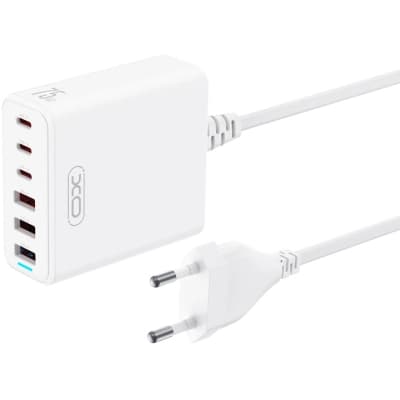 Зарядний пристрій XO L133 3xUSB-A + 3xUSB-C 75W White (L133.white)