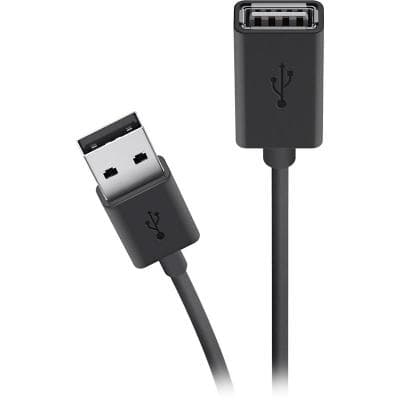 Дата кабель USB 2.0 AM/AF 4.8m black Belkin (F3U153BT4.8M)