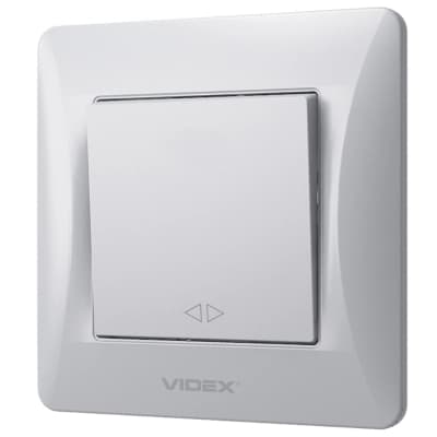 Перемикач Videx BINERA 1кл проміжний срібно (VF-BNSW1I-SS)